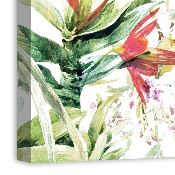 Bay Isle Home Tropical Floral On Canvas Print Reviews Wayfair   Tropical Floral On Canvas Print 